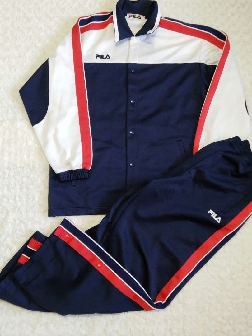 FILA スナップボタン セットアップ ネイビー Ｌ XL