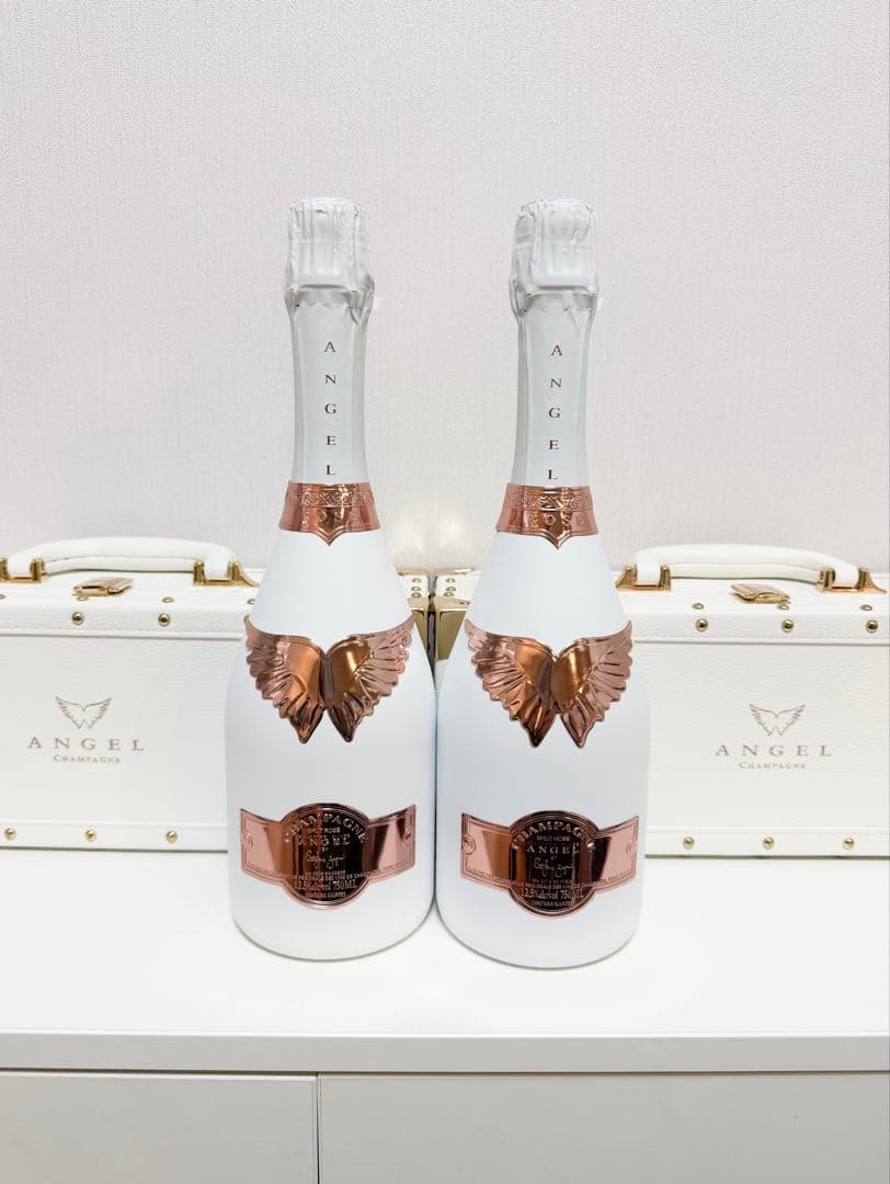 エンジェルシャンパン ブリュット ロゼホワイト 2本セット 専用ケース付き