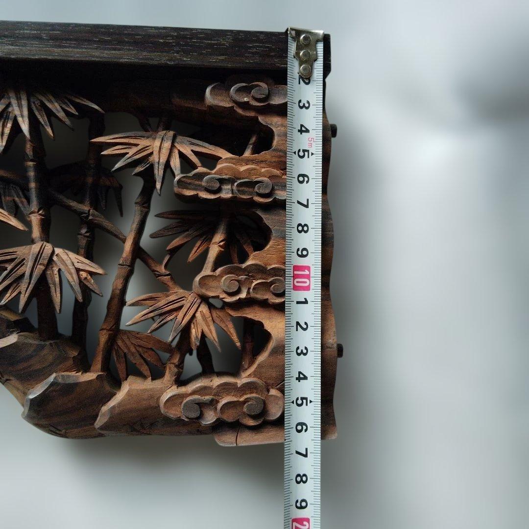 縞黒檀無垢欄間　仏壇用55cm巾