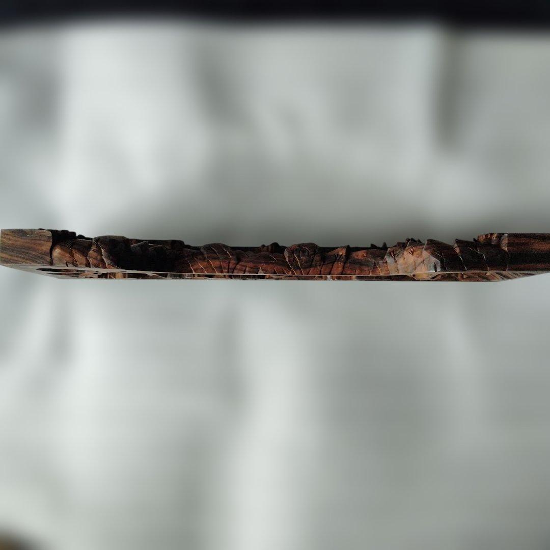 縞黒檀無垢欄間　仏壇用55cm巾