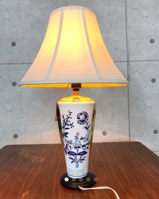卓上ランプ キシマ 陶器 花柄 ゴールド テーブルランプ