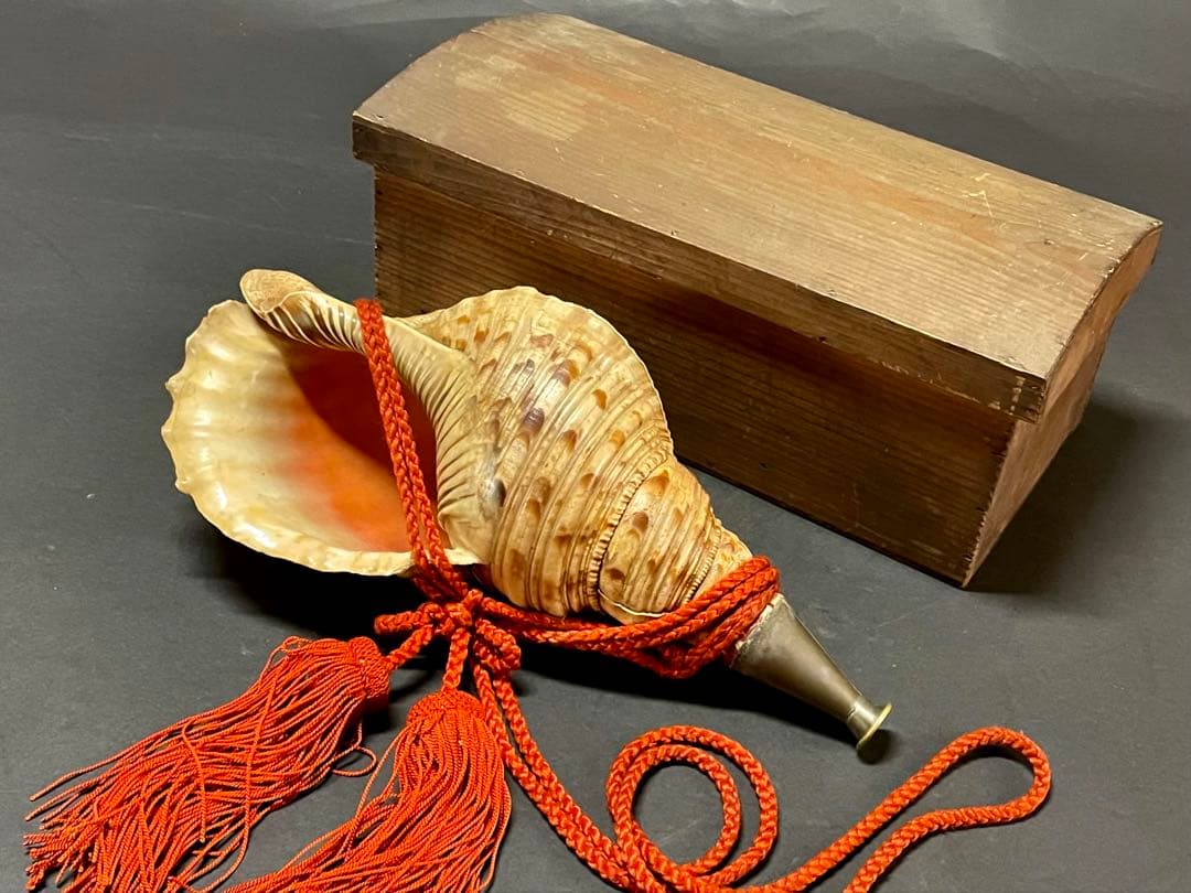 割引❣️【美品】「母」 法螺貝 ほら貝 口金 38cm 山伏 修験道 (218A)