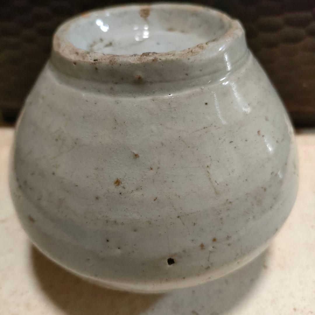 李朝　小壺　染付　朝鮮美術　時代物　骨董アンティーク