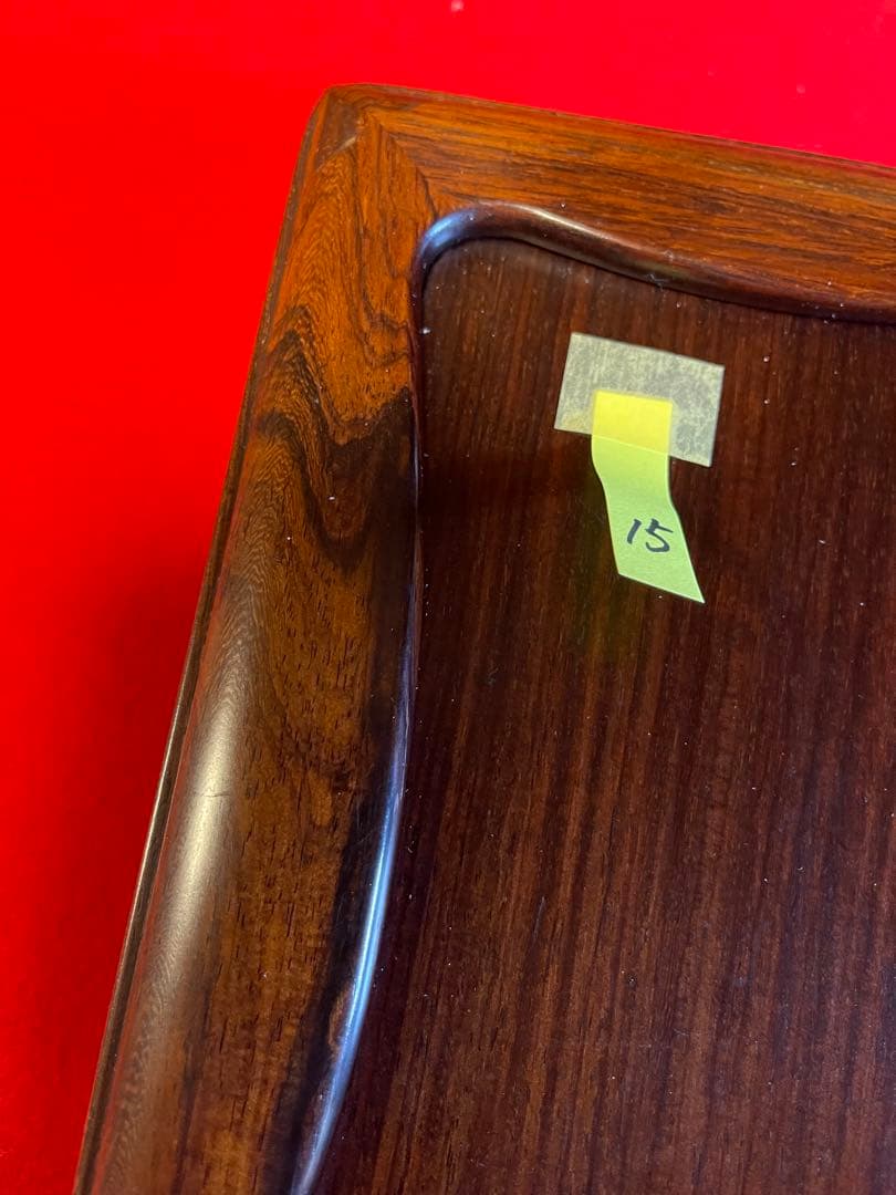 【墨研】古玩 硯箱15◆紫檀無垢長方硯箱・大型羅門硯付属◆未使用品◆書道具 文箱