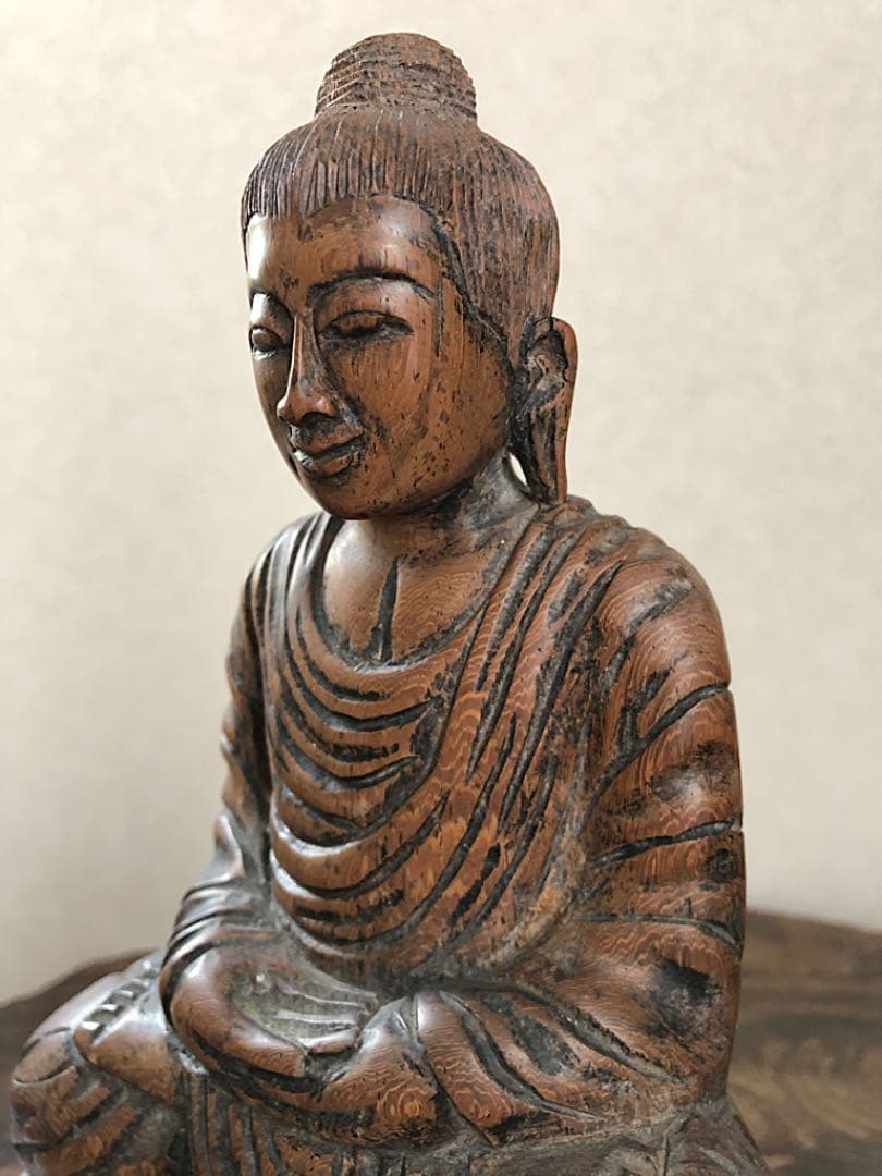 中国仏教美術 古木 細密彫り 仏像