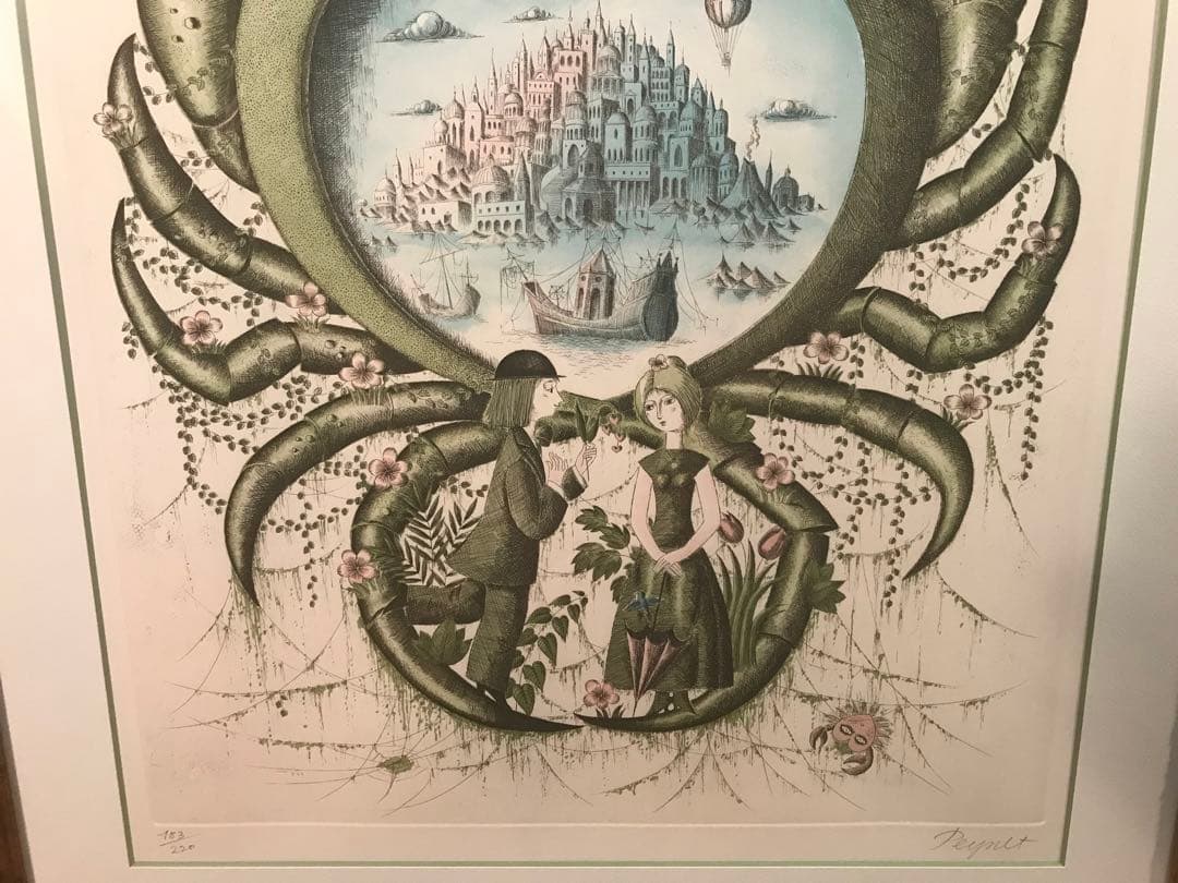 ペイネ　「蟹座」　銅版画　直筆サイン・エディション有り