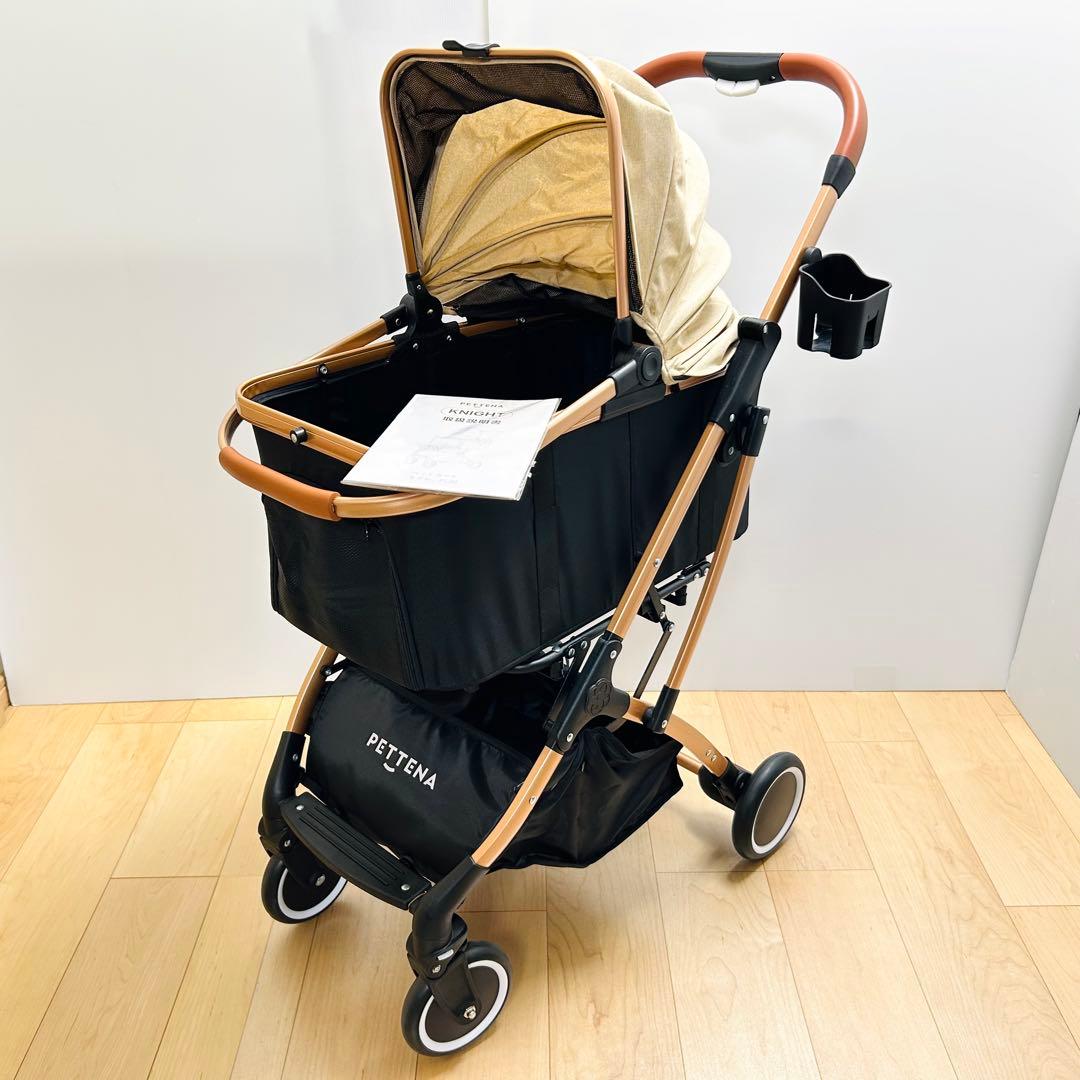 未使用 PETTENA 折りたたみ軽量ペットカート Kight ゴールド