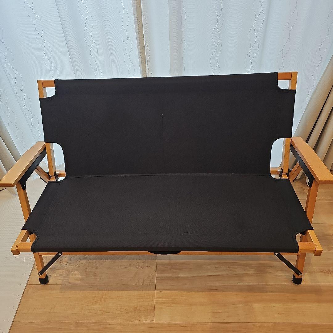 ハイランダー　ウッドフレームベンチ　二人掛け　ブラック　廃版品