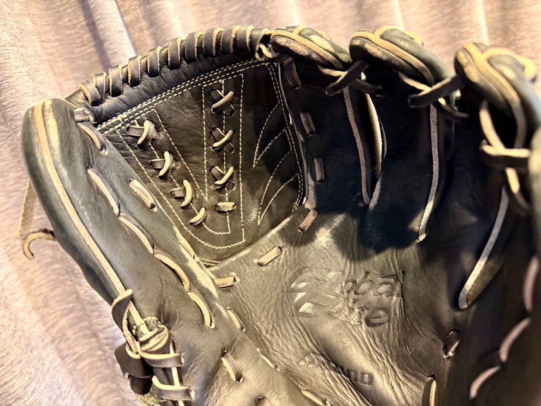 ミズノ グローバルエリート 軟式グラブ 黒 オールラウンド　投手用　右利き