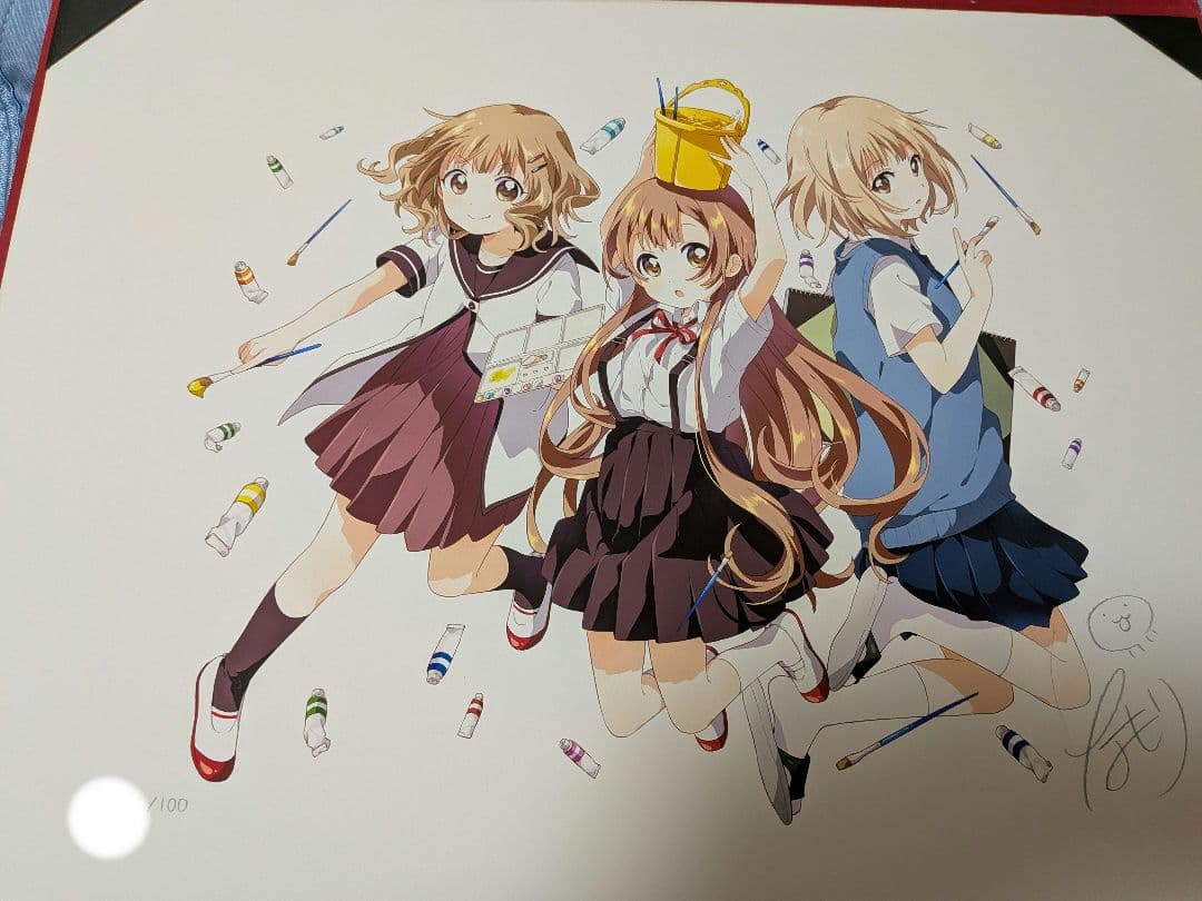 ゆるゆり 直筆サイン入りアートグラフ D なもり画業15周年記念作品展 保証書付