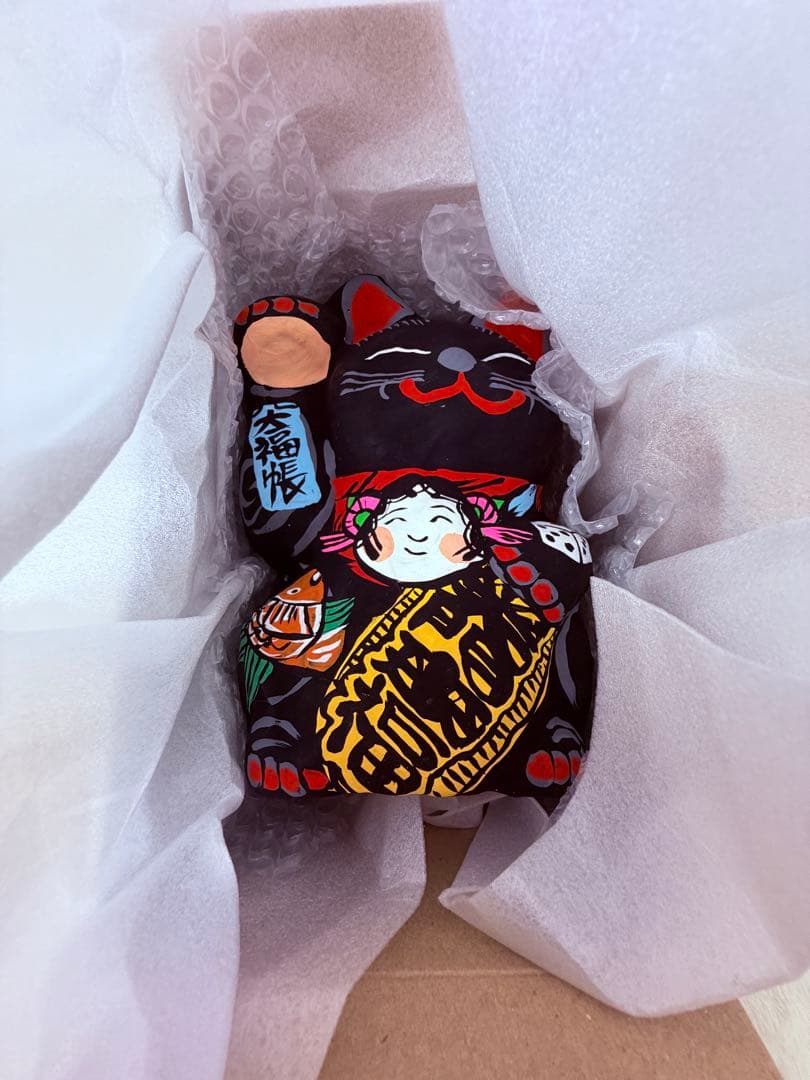 未使用保管品♪ 春日部張り子　招き猫