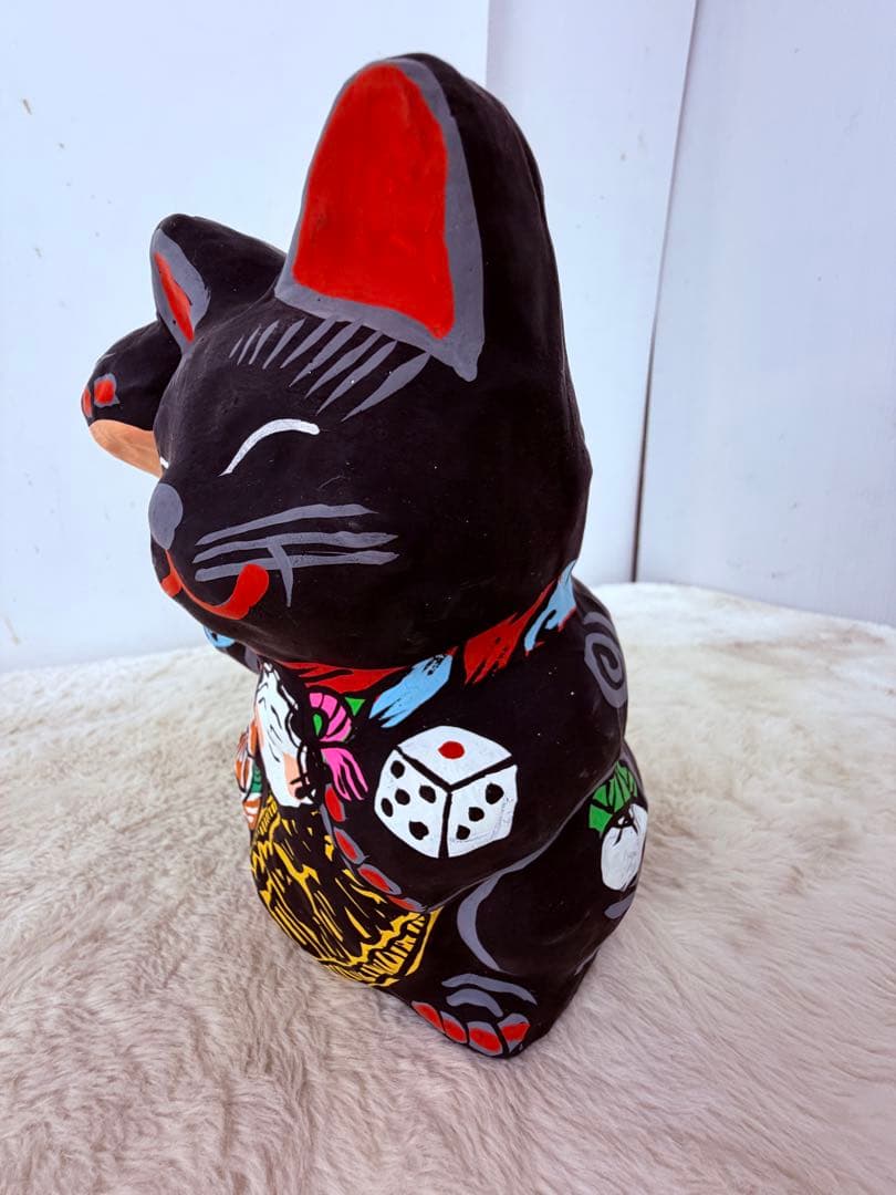 未使用保管品♪ 春日部張り子　招き猫