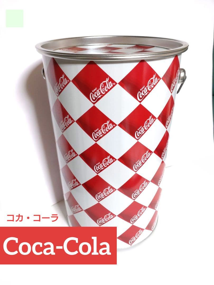 コカ・コーラ/Coca-Cola 筒型 缶 蓋付き チェック柄 赤✖白 貴重