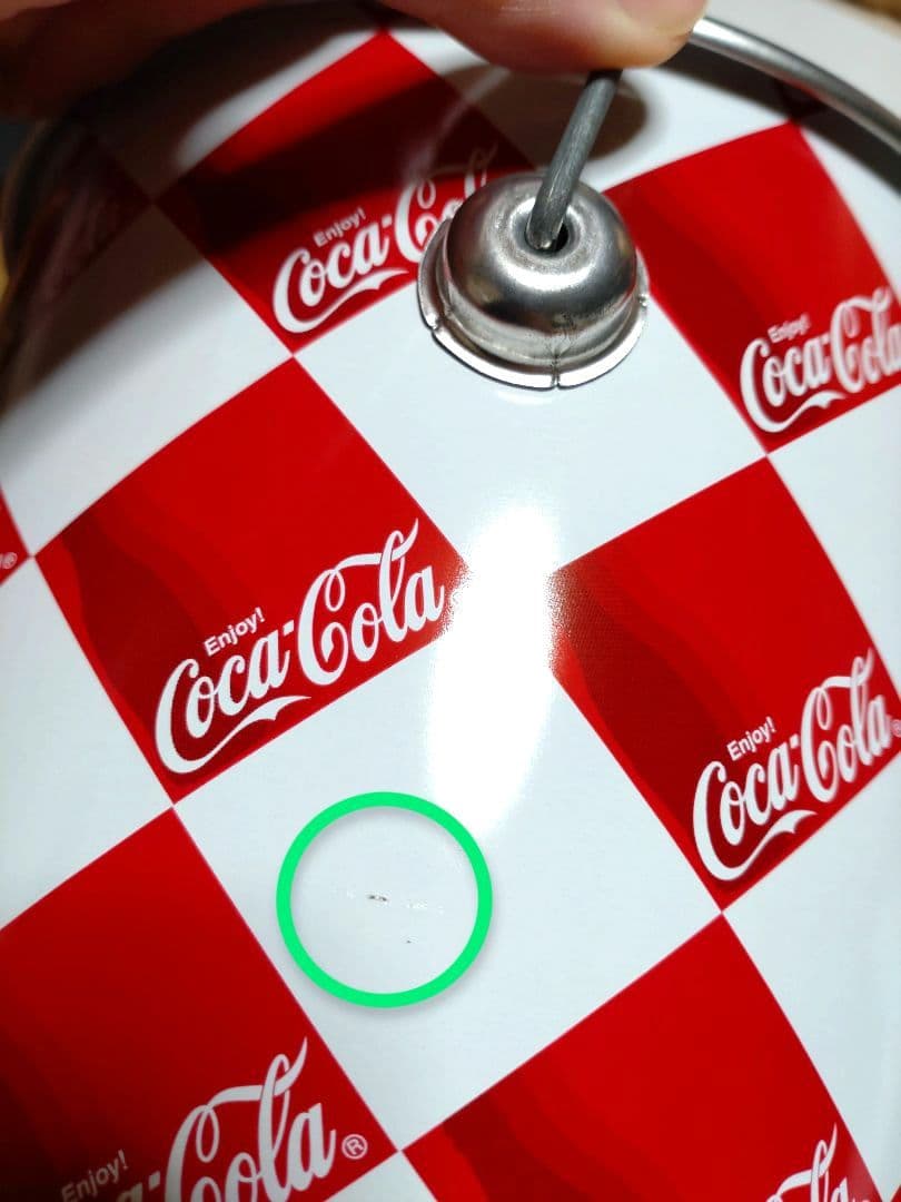 コカ・コーラ/Coca-Cola 筒型 缶 蓋付き チェック柄 赤✖白 貴重