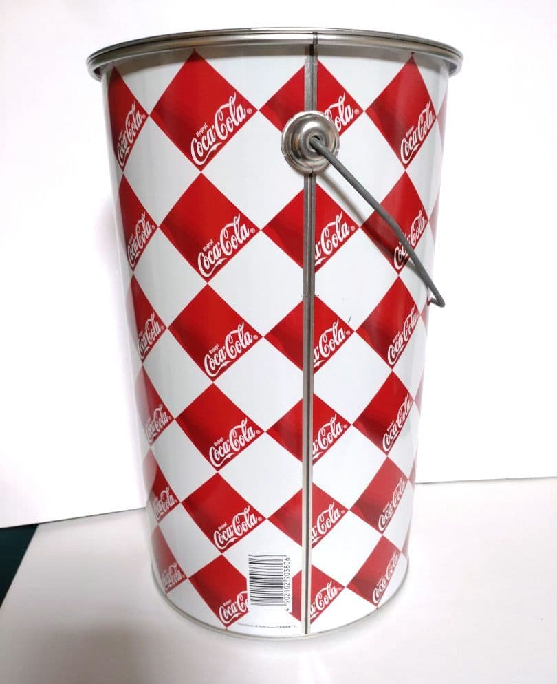 コカ・コーラ/Coca-Cola 筒型 缶 蓋付き チェック柄 赤✖白 貴重
