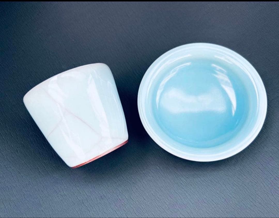 作家　鈴木三成作　青瓷「氷裂」「淀青」 2点セット