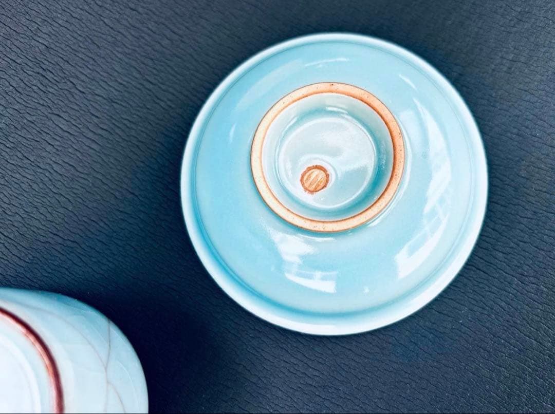 作家　鈴木三成作　青瓷「氷裂」「淀青」 2点セット