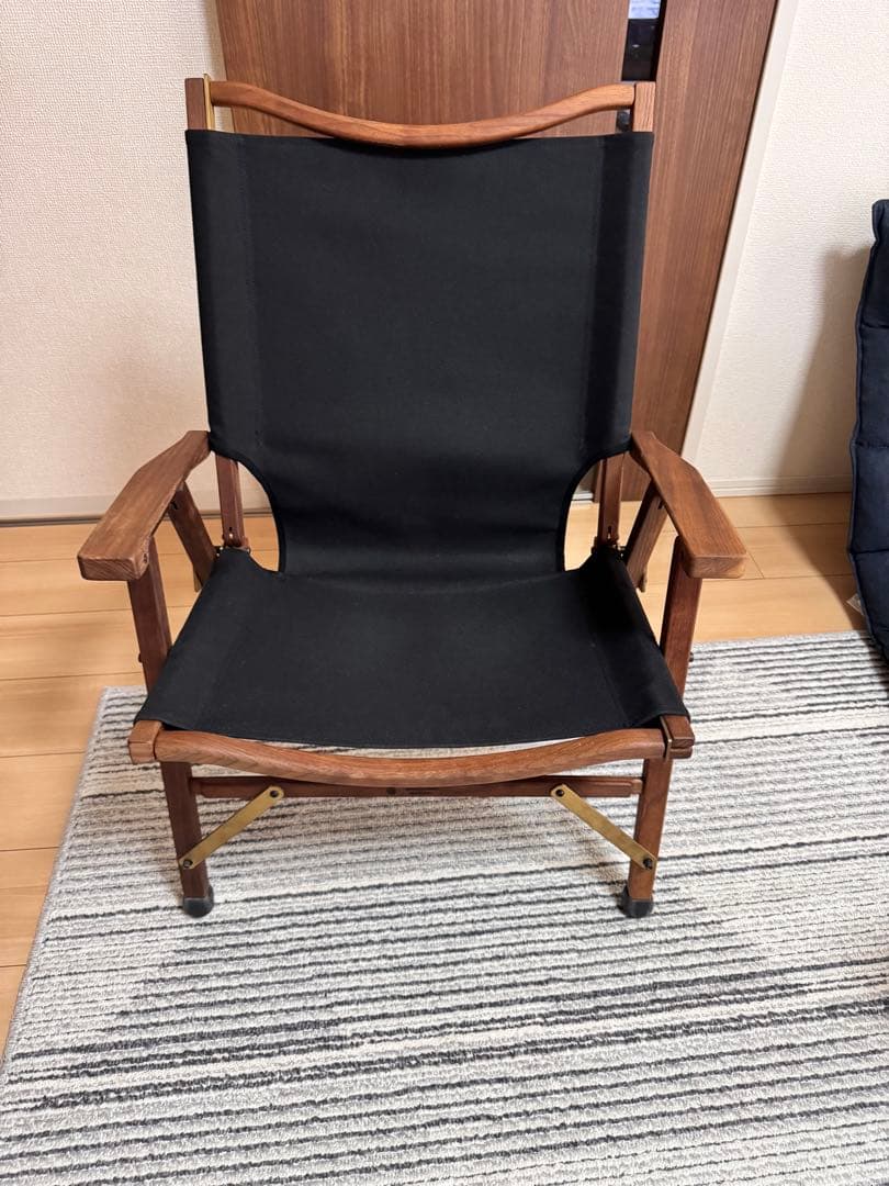 キャンプオンパレード　コンダクターズチェア　ローチェアハイバック、帆布一体型、黒