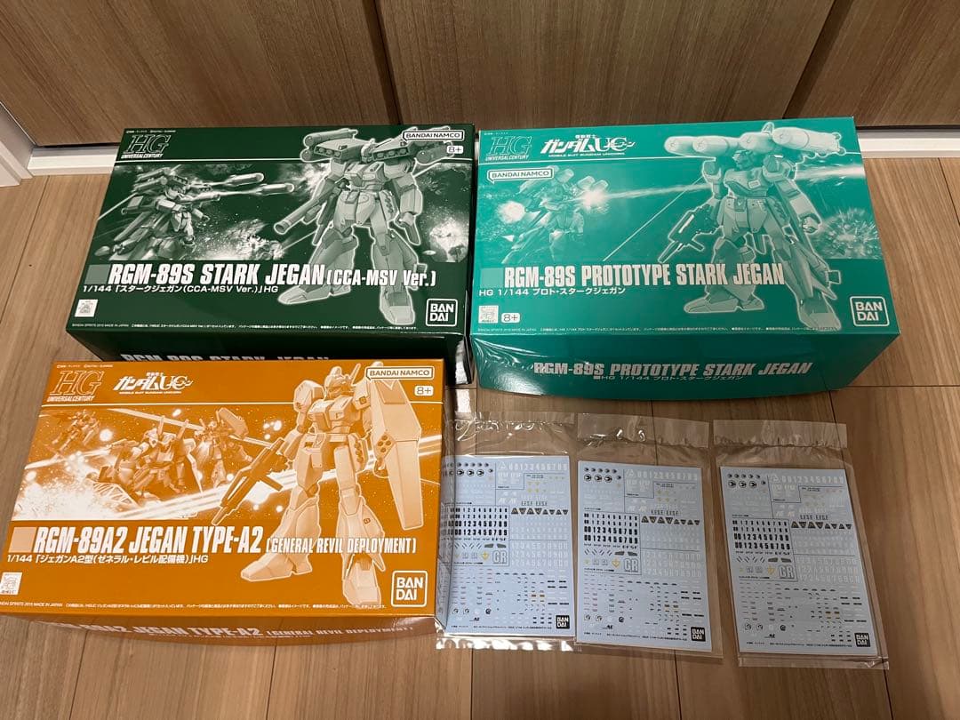 新品未開封☆HGUC ジェガン3種セット ガンプラ 未組立　デカール3枚セット