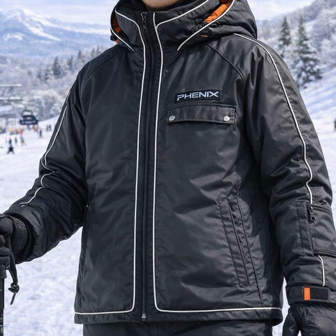 【ビッグサイズ】PHENIX スキージャケット XO 中綿 オレンジ裏地 グレー