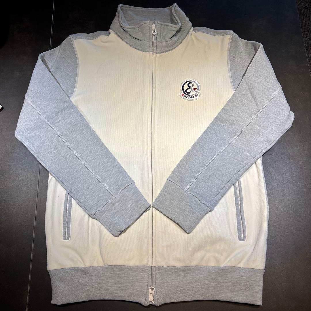 【美品✨】and per se フルジップジャケット アイボリーグレー