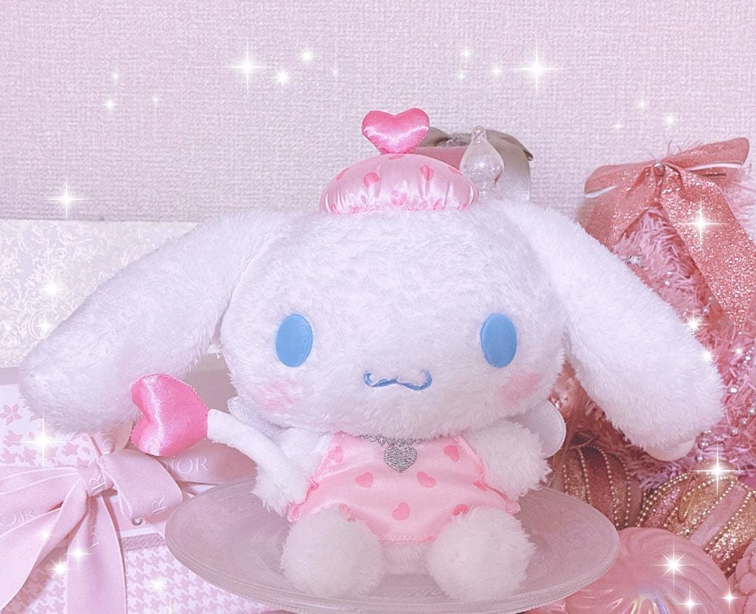 希少♡レア♡昭和レトロ♡シナモロール♡ハート♡ぬいぐるみ♡ピンク♡ロリータ♡