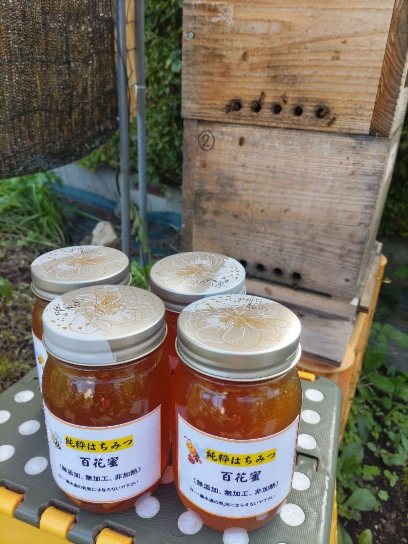 純粋はちみつ　日本蜜蜂の百花蜜　1年熟成　550ｇ✕4本（2.2kg）