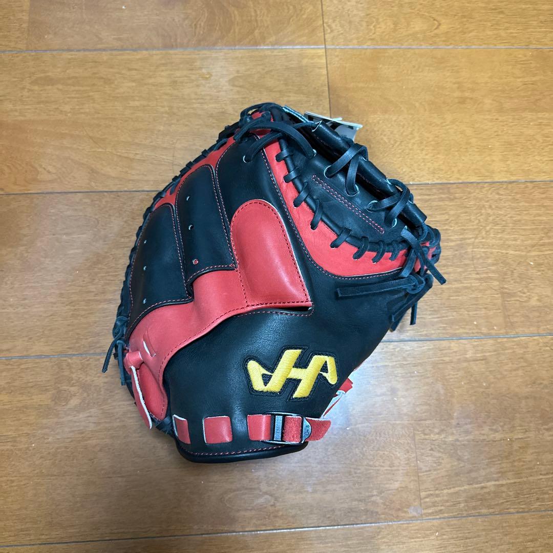 HATAKEYAMA 軟式グローブ 右投げ 黒/赤