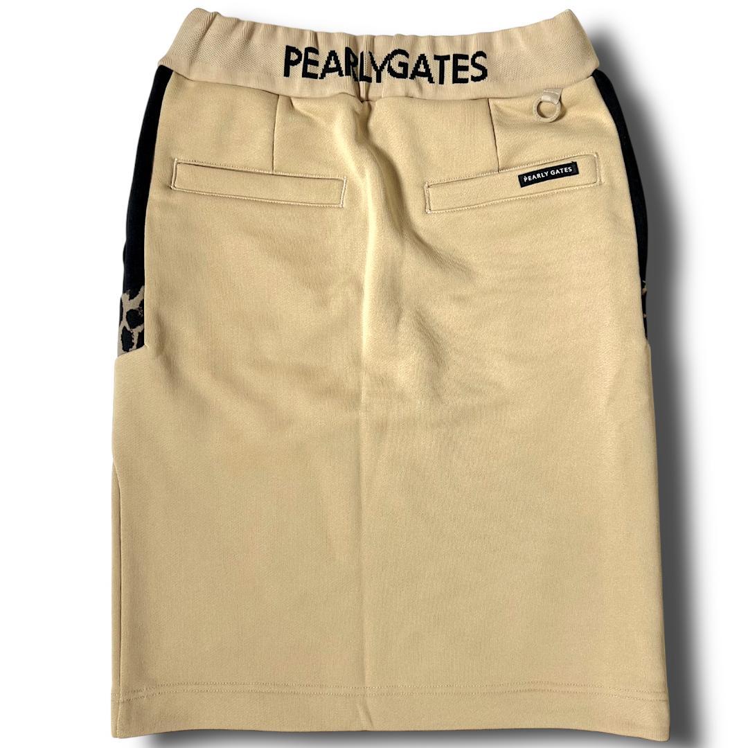 定価29,700 1 パーリーゲイツ 無地レオパード スウェット ひざ丈スカート