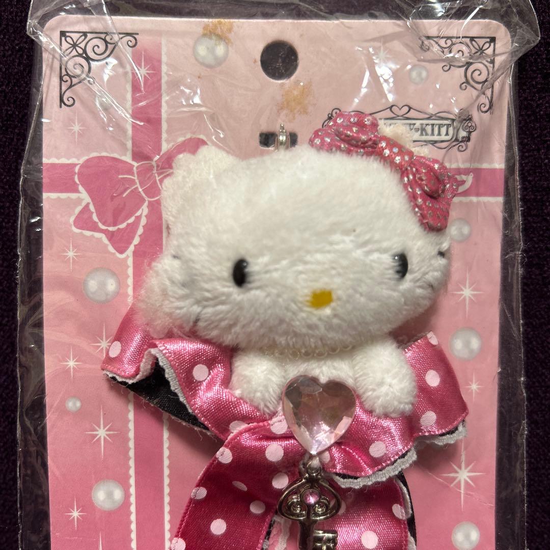 当時物 チャーミーキティ リボンストラップ ハローキティ リボン付きマスコット