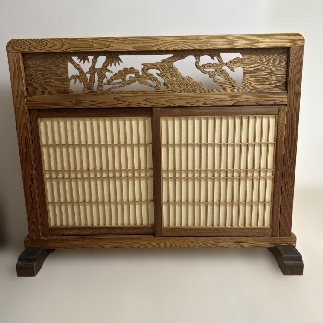 最終値下げ　木製彫刻入りパーティション 和風欄間ついたて昭和レトロ 引き取り限定