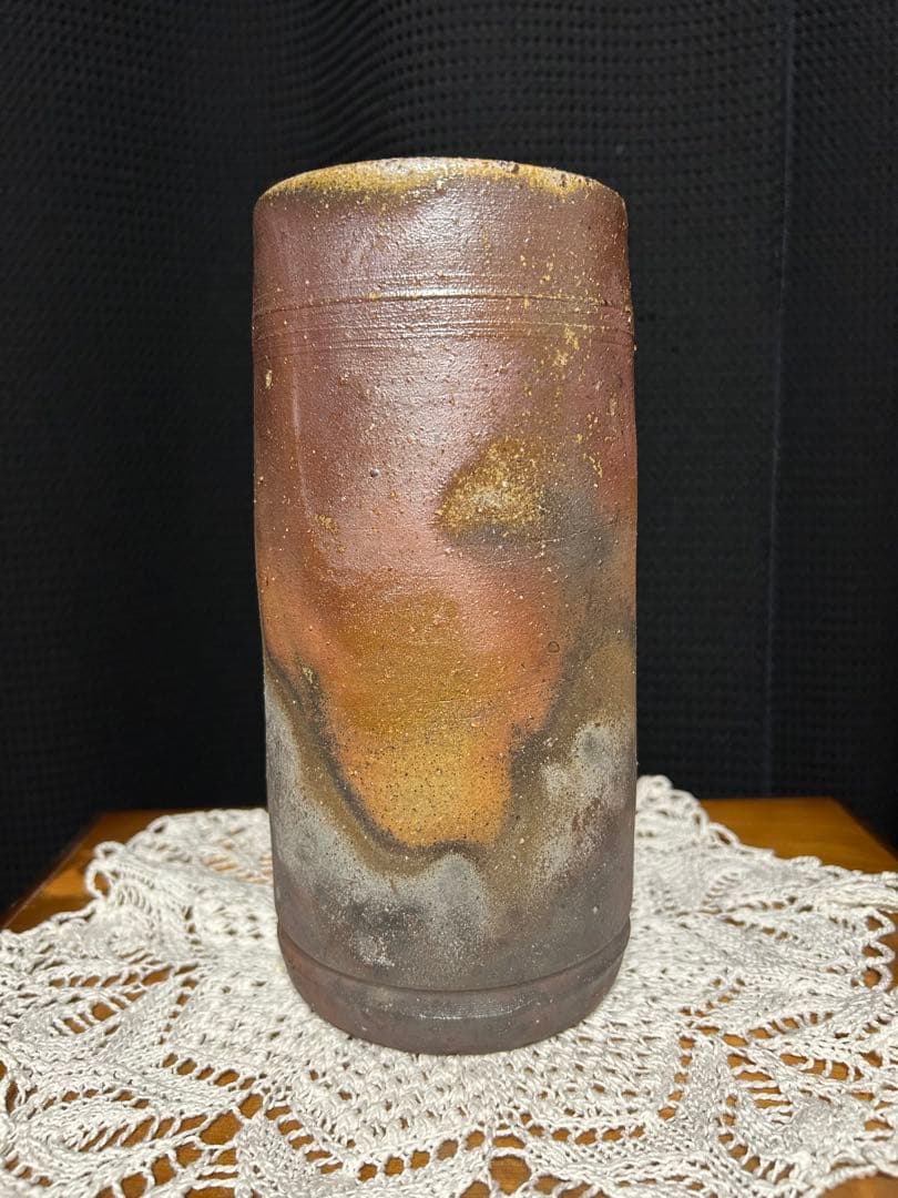 藤原和　作　備前焼　花瓶