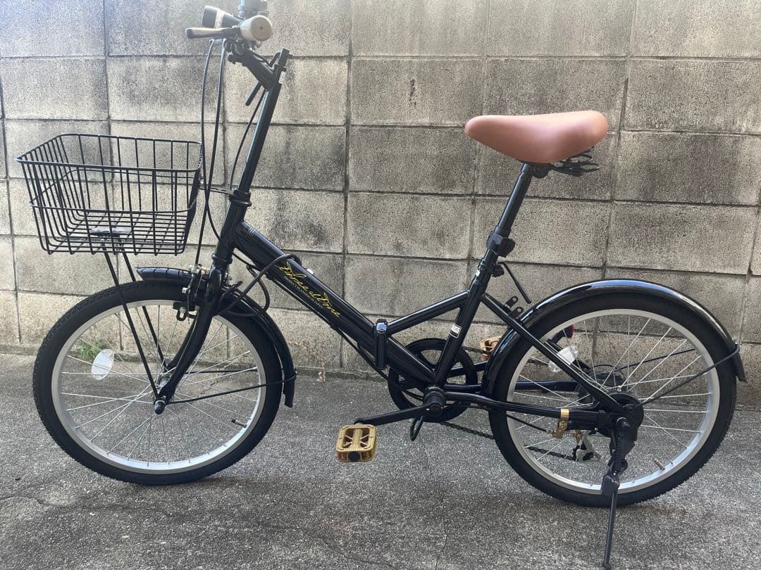 神戸★ほぼ未使用(詳細下記)★折りたたみ自転車★20インチ★6ギア★カゴつき
