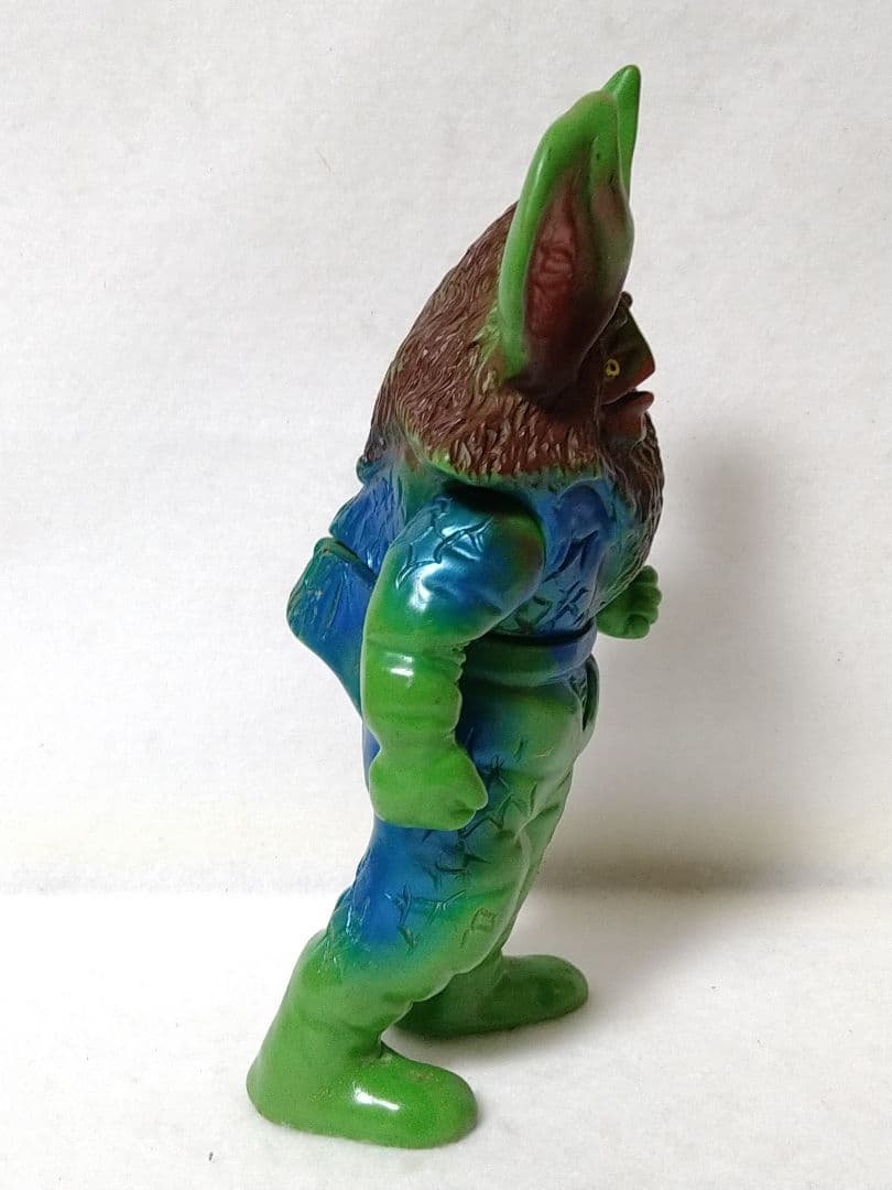 当時物 マルサン イカルス星人 珍色？ ブルースプレー 記名 割れあり ソフビ