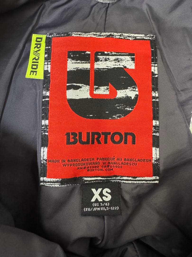 Burton チェック柄ジャケットとスノーボードパンツセット グローブ付き
