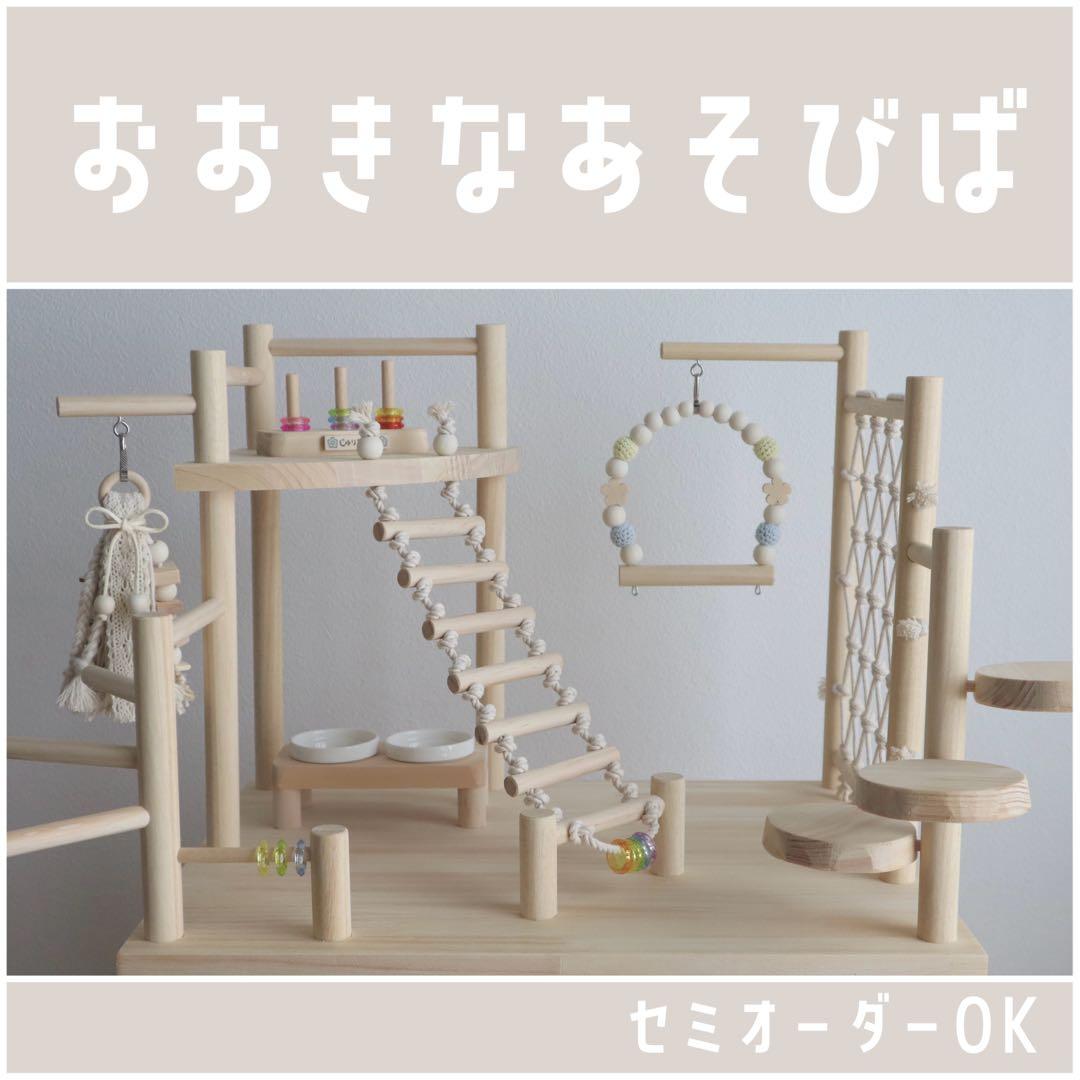 ことりのおおきなあそびば　インコ　バードジム　バードアスレチック　ブランコ