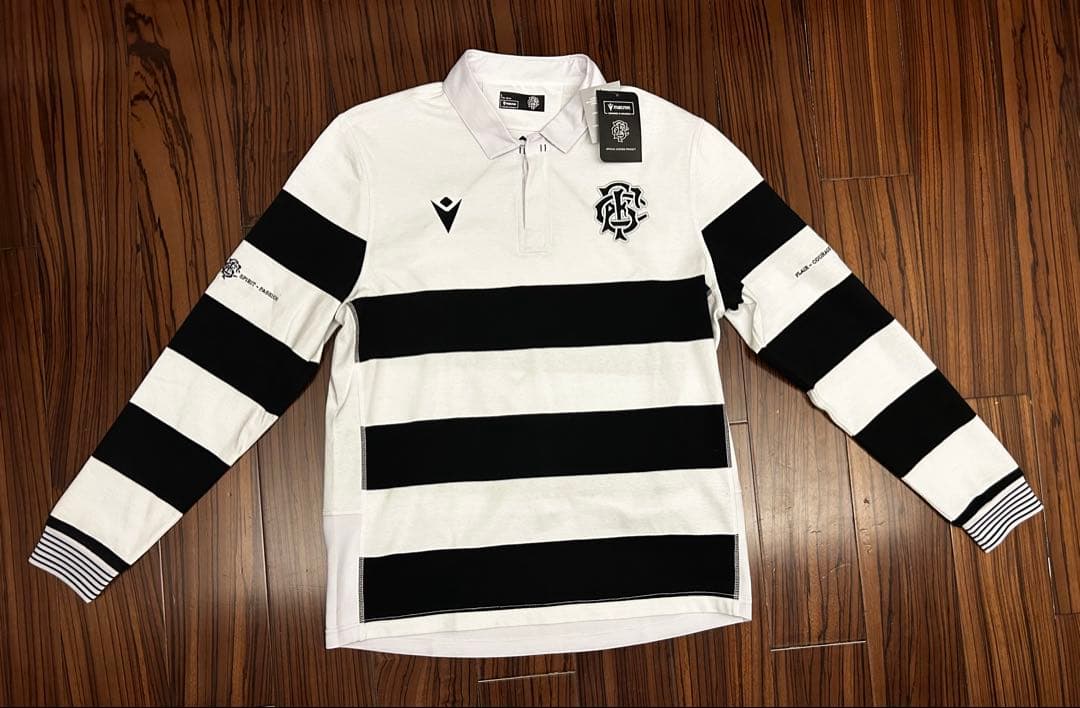 【新品未使用】Macron 2024年 ラグビー バーバリアンズ　長袖ポロ　L