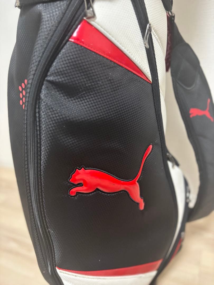 PUMA/プーマ ゴルフ キャディバッグ９型【黒/赤/白】