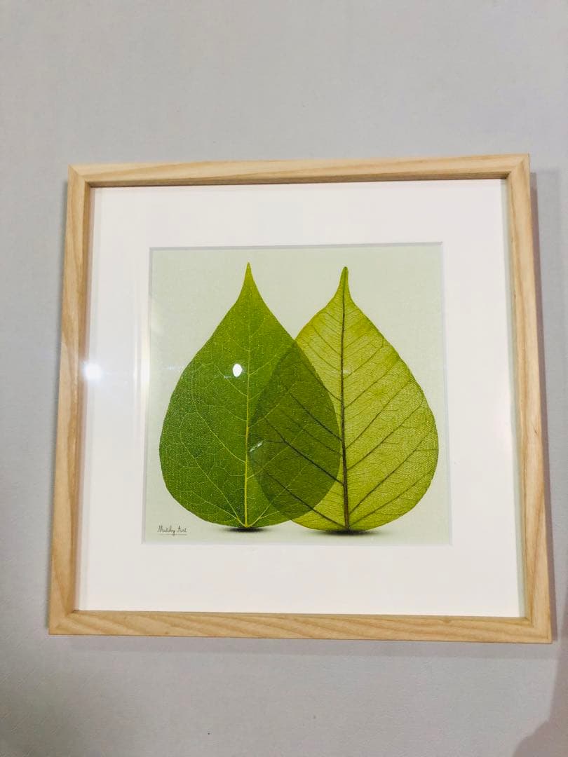 葉のアートパネル 32cm x 32cm