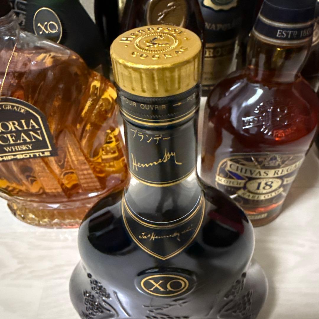 超豪華14本！ヘネシーXO金キャップ・グロリアオーシャン等 プレミアム洋酒セット