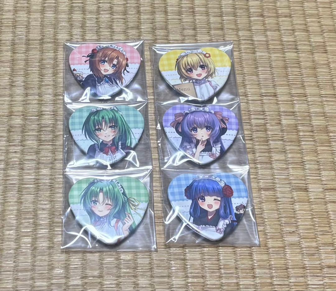 ひぐらしのなく頃に メイド　缶バッジ　同人　レナ　魅音　詩音　梨花　沙都子　羽入