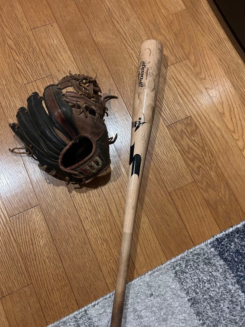 硬式用グローブ、バット