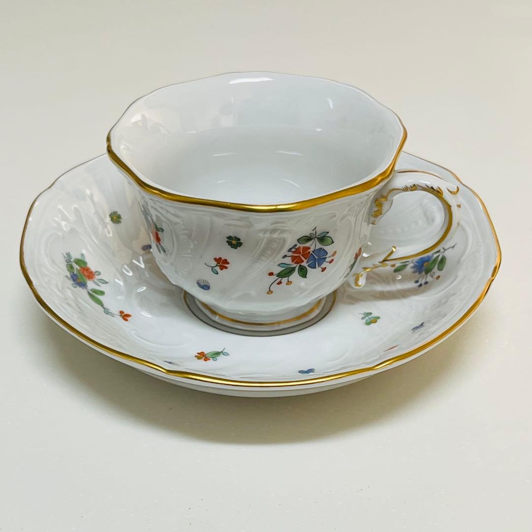 マイセン 散らし小花 ティーカップ＆ソーサー 1級品 ノイ・マルセイユ