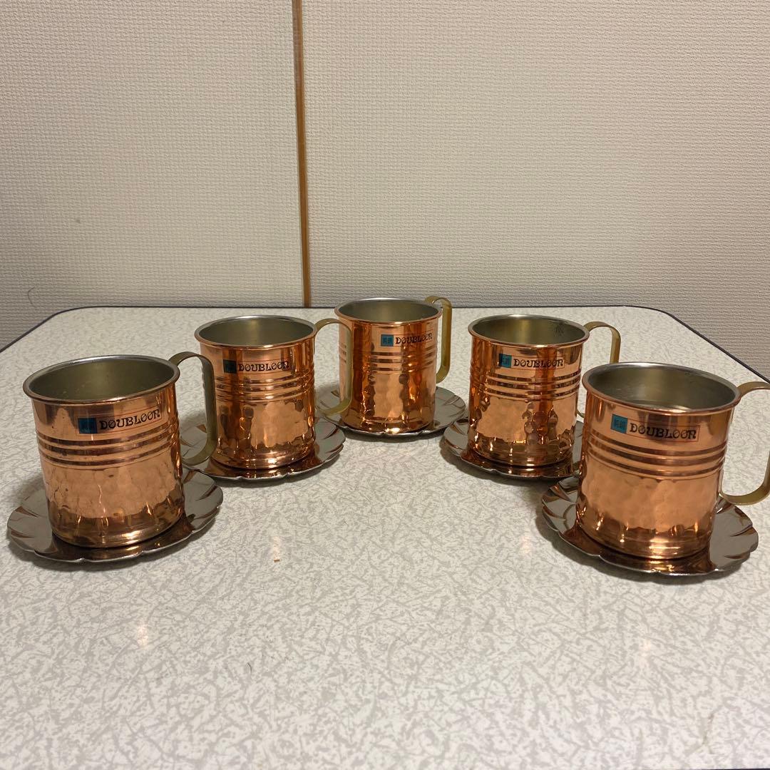 純銅コーヒーカップ＆ソーサーセット