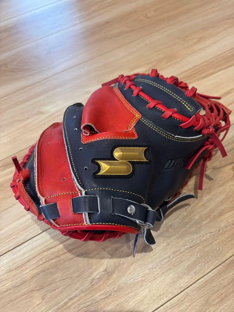 S SK野球グローブ 赤/紺