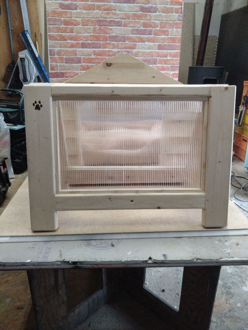 職人手作り 木製ペットハウス「Kenno」初号機　 屋根　本体と一緒に購入