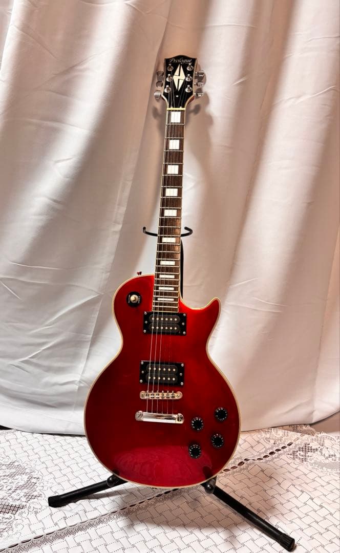 Prologue レスポールタイプ　エレキギター　レッド　ソフトケース付き