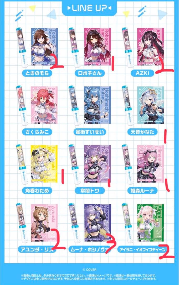 ホロライブ ミニチュアペンライトチャーム1 ガチャガチャ まとめ