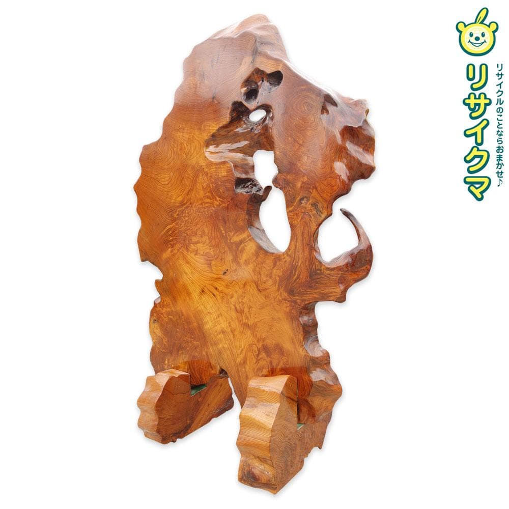 K▼屋久杉工芸 川東商店 銘木 屋久杉 衝立 杢目 総無垢 (38260)