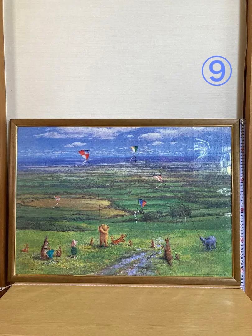 千P⑨ディズニーくまのプーさん　ジグソーパズル　木額55×77㎝　完成品　極美品